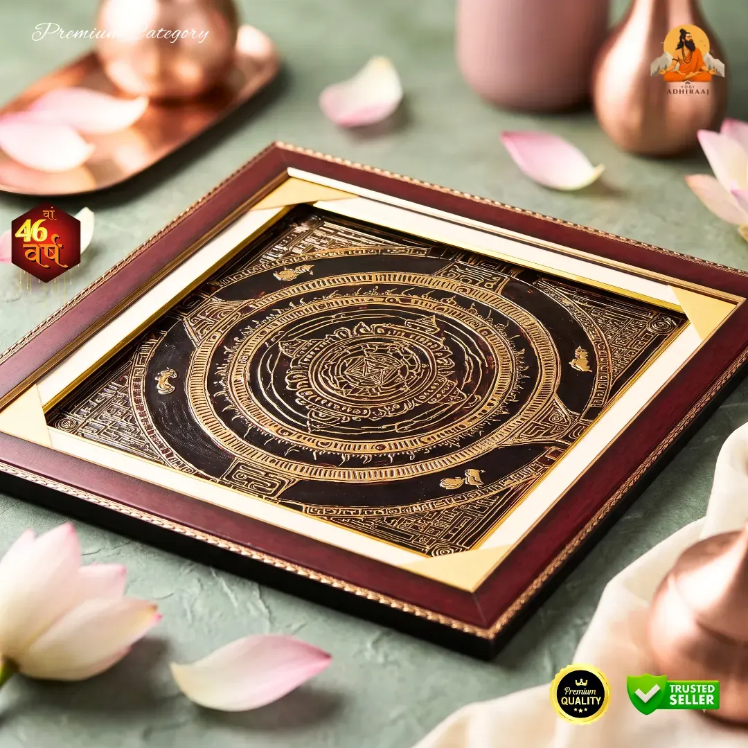 Dhan Aakarshan Mahayantra on copper and lotus petals