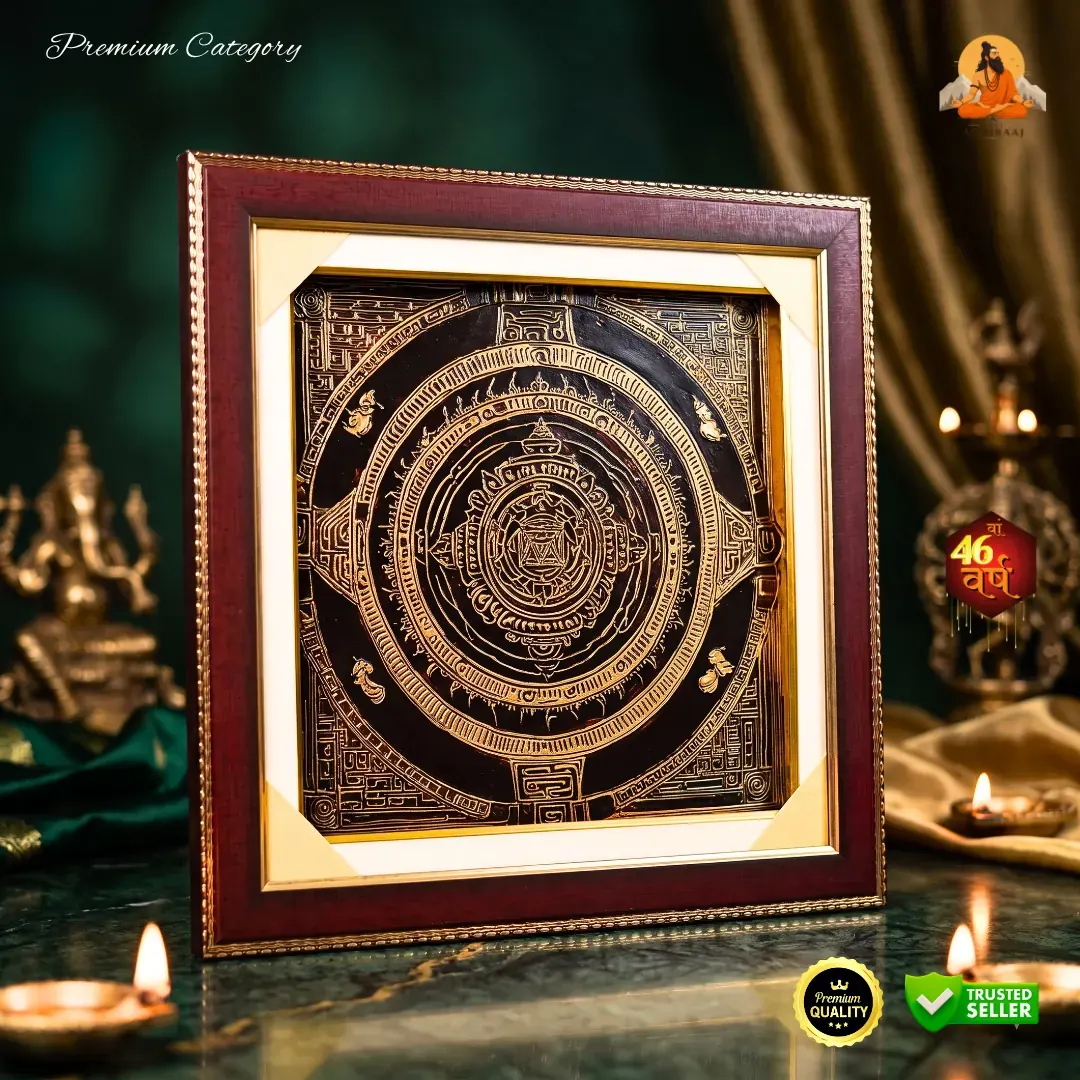Dhan Aakarshan Mahayantra standing on marble with Ganesh
