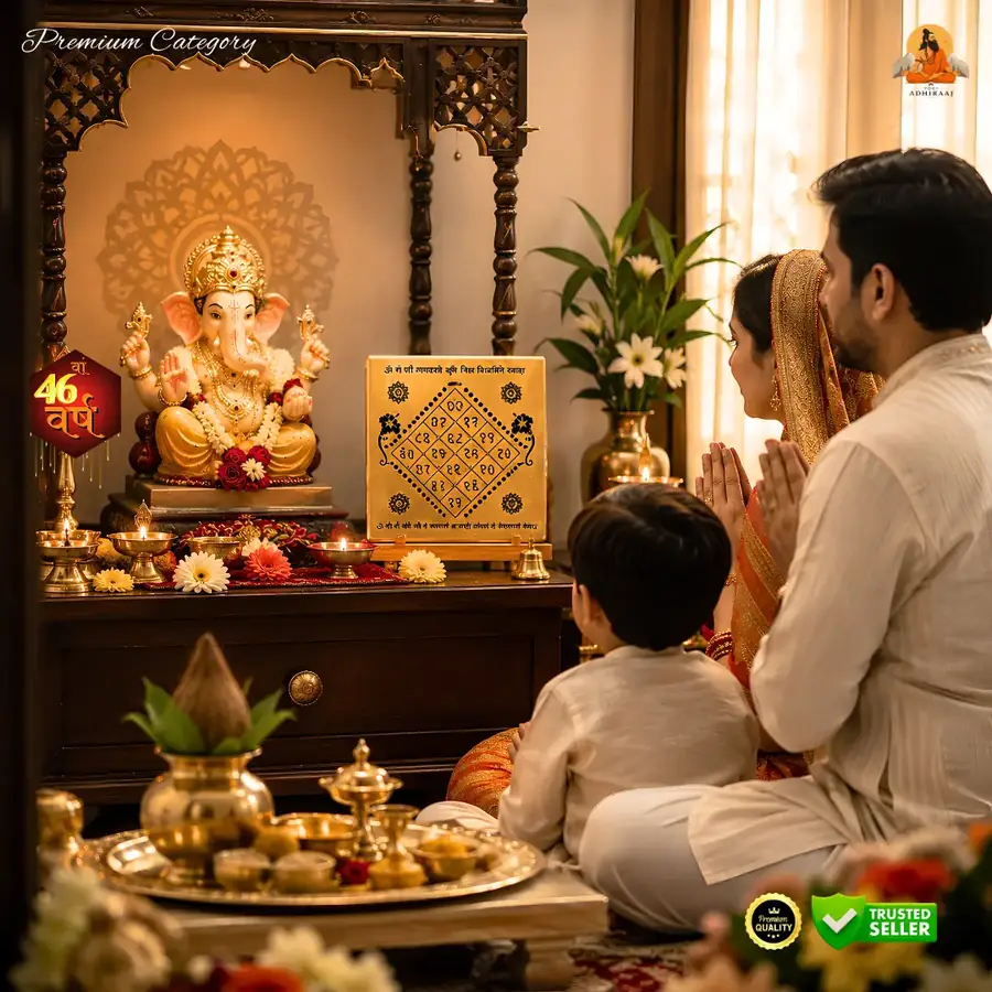 Ganesh yantra in the puja room
